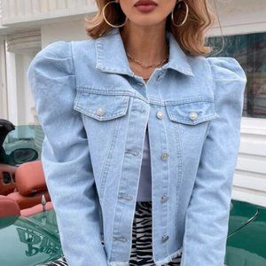 Puff Sleeve Jean Jacket